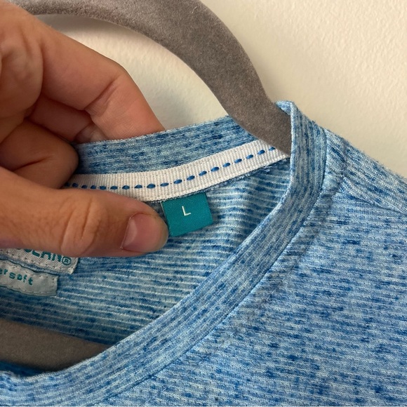 Tenth + Ocean Blue Heathered Short Sleeve T-Shirt Men’s Size Large Pocket Tee - Picture 3 of 11